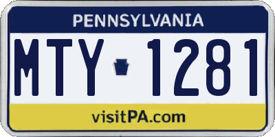 PA license plate MTY1281
