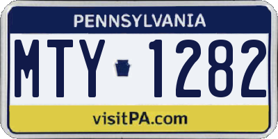 PA license plate MTY1282