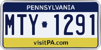 PA license plate MTY1291