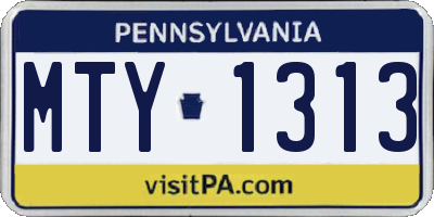 PA license plate MTY1313