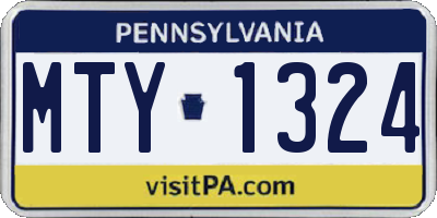 PA license plate MTY1324