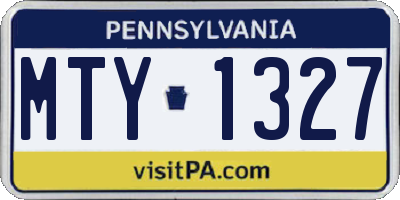 PA license plate MTY1327