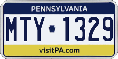PA license plate MTY1329