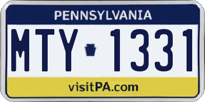 PA license plate MTY1331