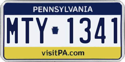 PA license plate MTY1341