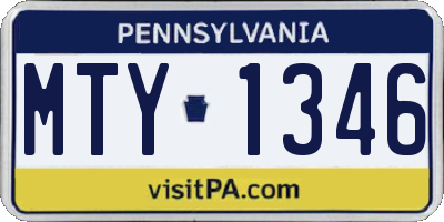 PA license plate MTY1346