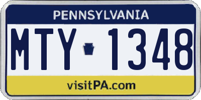 PA license plate MTY1348