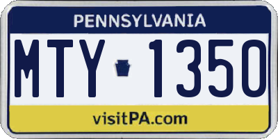 PA license plate MTY1350