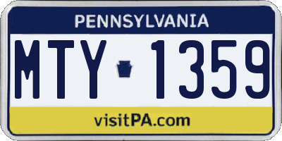 PA license plate MTY1359