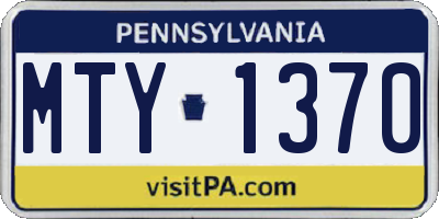 PA license plate MTY1370