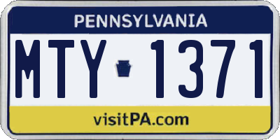 PA license plate MTY1371