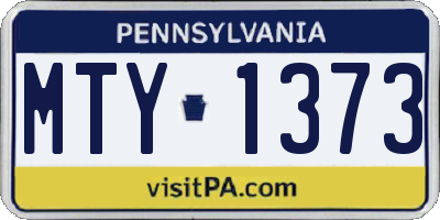 PA license plate MTY1373