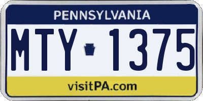 PA license plate MTY1375