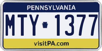 PA license plate MTY1377