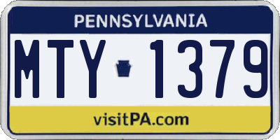 PA license plate MTY1379
