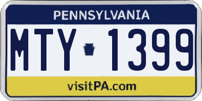 PA license plate MTY1399