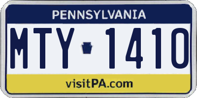 PA license plate MTY1410