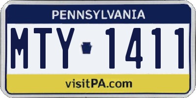 PA license plate MTY1411