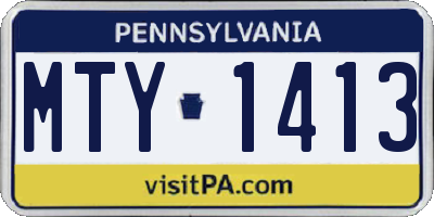 PA license plate MTY1413