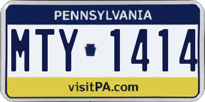 PA license plate MTY1414
