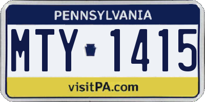 PA license plate MTY1415