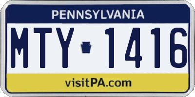 PA license plate MTY1416