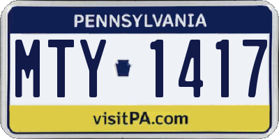 PA license plate MTY1417
