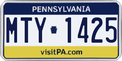 PA license plate MTY1425