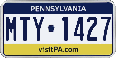 PA license plate MTY1427