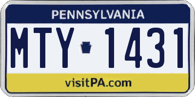 PA license plate MTY1431