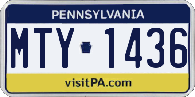 PA license plate MTY1436