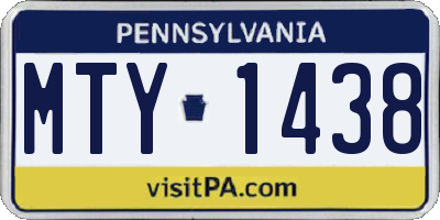 PA license plate MTY1438