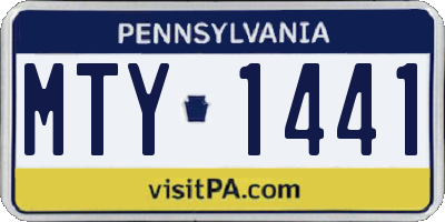 PA license plate MTY1441