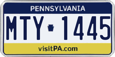 PA license plate MTY1445