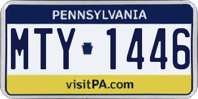 PA license plate MTY1446