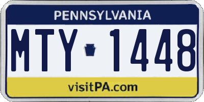 PA license plate MTY1448