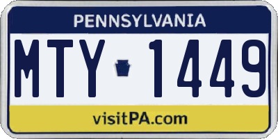 PA license plate MTY1449