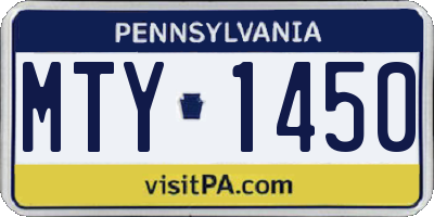 PA license plate MTY1450