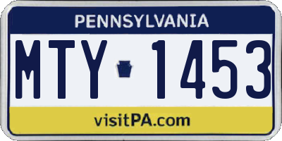PA license plate MTY1453