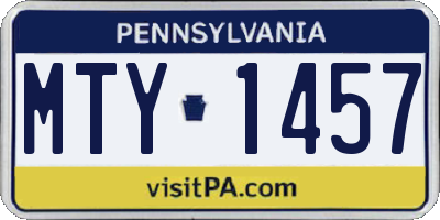 PA license plate MTY1457