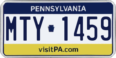PA license plate MTY1459
