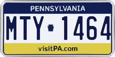 PA license plate MTY1464
