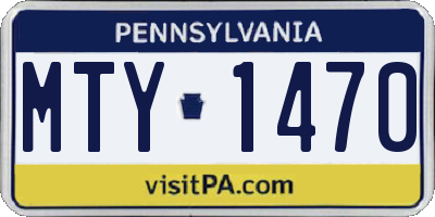 PA license plate MTY1470