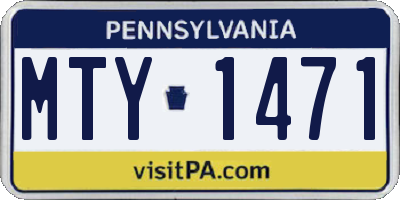PA license plate MTY1471