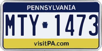 PA license plate MTY1473
