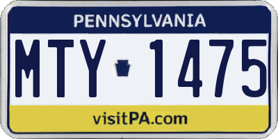 PA license plate MTY1475