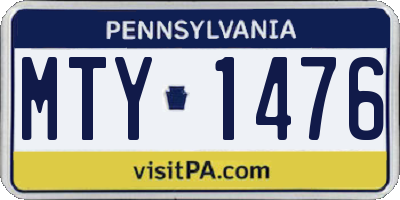 PA license plate MTY1476