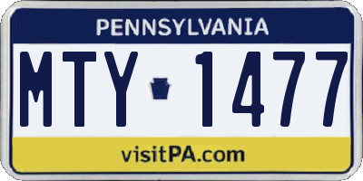 PA license plate MTY1477