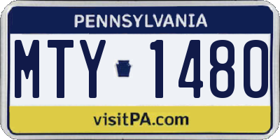 PA license plate MTY1480