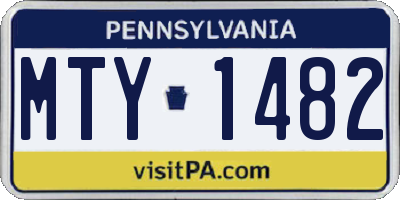 PA license plate MTY1482